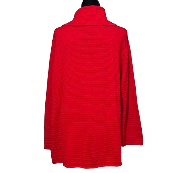 Margaret Winters Red Lagenlook Sweater Cardigan XL Artsy Button Front Knit - Picture 3 of 8